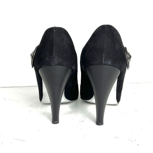 CHARLES JOURDAN Paris Black Suede Heels US 9,5-10 - Picture 9 of 15